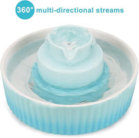 Ceramic Cat Water Fountain, 2.1L/71oz Cupcake Pet Fountain for Dog and Cat Indoor, 2 Ultra Quiet Pumps & 3 Carbon Filters