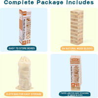 Canuan tumbling tower game, 54 wooden stacking blocks with storage bag - view 4