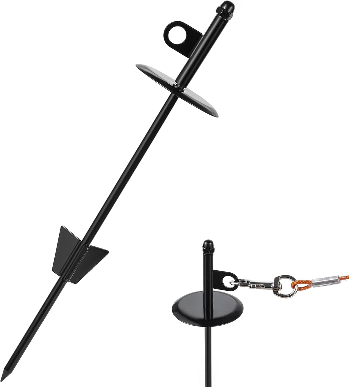 Dog tie-Out Stake for Dogs - Black
