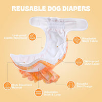 NOYAL Female Dog Diapers, Washable Reusable Leak-Proof - Smudge / Large 15.7-24.8'' - image 2