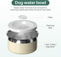 Gardner Pet Dog Bowls 1 Gallon Stainless Steel Dog Water Bowl – Essentials for Dogs - White / Large (3.85L) - image 3