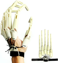 Thafikzi black articulated skull finger gloves, left and right hand pair - view 5