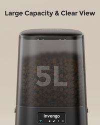 Cat Feeder Automatic - Cat Food Dispenser MeowServe S20, Auto Dog Feeder with Stainless Steel Bowl, 5L Pet Feeder with Patented Anti-Jam Port, App, Dual Lock Lid, Dual-Band WiFi & Power Supply