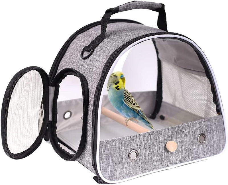 Small Bird Travel Carrier - Grey / Clear Window