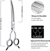 Curved Dog Grooming Scissors, Trimming Face and Paws. - Curved Chunker / 7.0" - image 2
