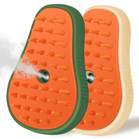 Cat Steam Brush, 3 in 1 Dog Steamy Brush, Silicone Massage Grooming Comb, Pet Hair Cleaning Misting Comb for Cats Dogs(Avocado White/Green)