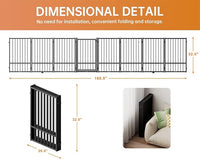 Full Metal Freestanding Dog Gate with Door, 32''Height Foldable Pet Dog Fence for Indoor & Outdoor, 8 Panels Extra Wide Free Standing TallDog Gates for Doorways,House,Stairs,Porch,Deck,Yard