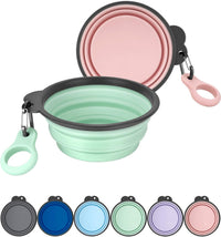 2 Pack Collapsible Dog Bowls with Bottle Carrier – Essentials for Dogs - Large (Pack of 2) / 8. Sprout Green & Pink