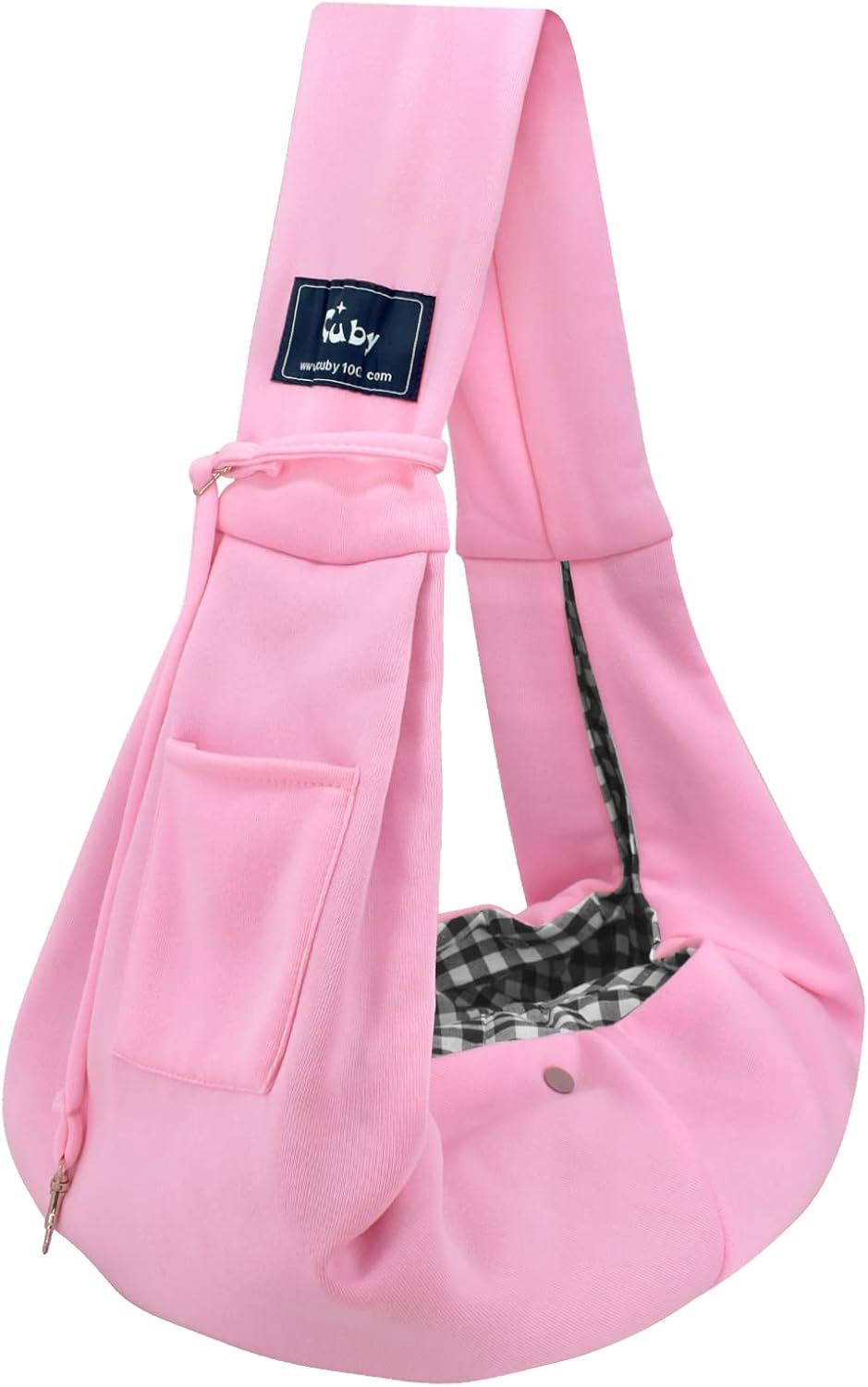 Dog and Cat Sling Carrier, Hands Free Reversible Pet Papoose Bag - Pink