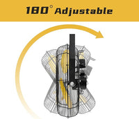 HiCFM 2500 CFM 12" Industrial Wall-Mounted Fan, 3-Speeds High Velocity Wall fans with IP44 Enclosure Motor for Barn, Garage, Warehouse, Greenhouse and Commercial Use, 2 Pack