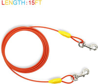 30ft Reflective Tie-Out Cable for Heavy Dogs Up to – Essentials for Dogs - 90lbs15ft / Yellow & Orange - image 2