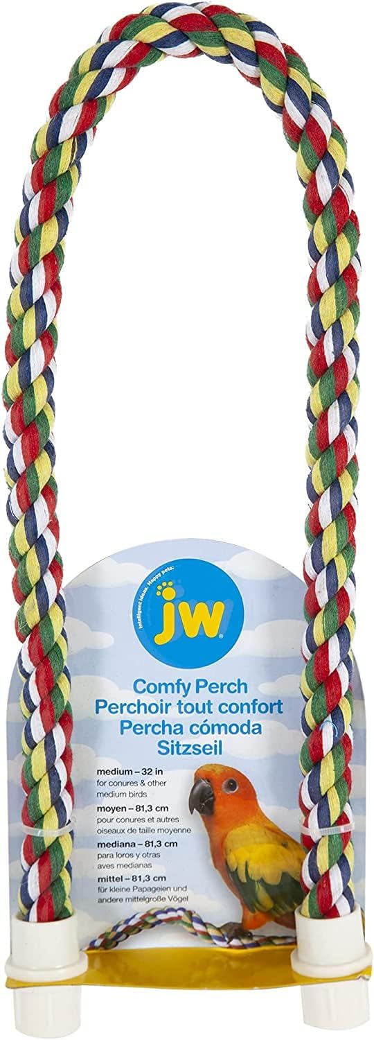 JW Pet Comfy Perch For Birds Flexible Multi-color Rope - Medium / 32"