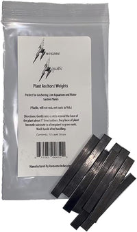 Awesome Aquatic Aquarium Plant Weights, Lead Ribbon Fish Anchors - 10 Pack Strips