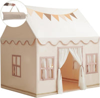 Large Kids Tent Playhouse Base Fabric with Star Lights - Cream