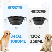 Collapsible Dog Bowl for Travel - Large / Blue+Black - image 3