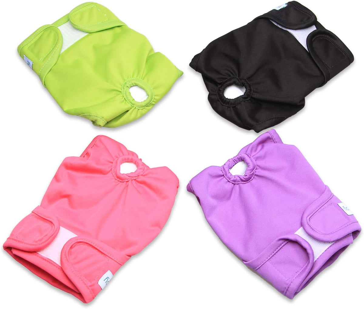 Teamoy Female Dog Diapers, Washable Doggie Period Diaper - L1 (Pack of 4) / Black+ Purple+ Green+ Rose Red (4pcs) - image 2