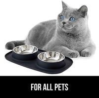 GORILLA GRIP Dog Bowl Set with Feeding Mat - Black / 3 Cup Bowls - image 2
