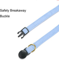 Breakaway Cat Collar with Bow Tie and Bell Adjustable Soft Corduroy - Extra Small: Neck 6" - 9.4" / Blue - image 4
