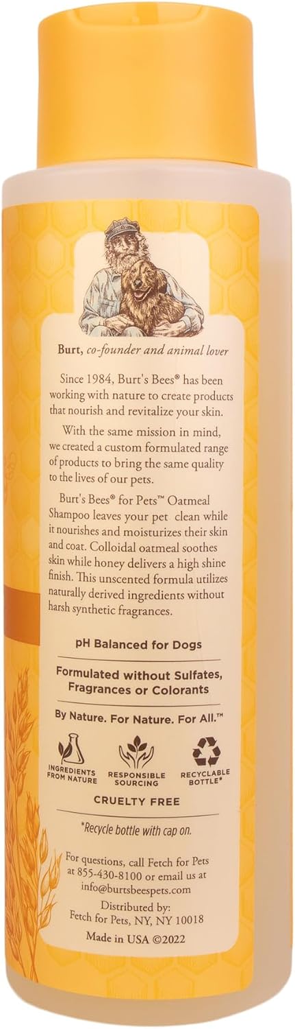 Burts Bees for Pets Oatmeal Dog Shampoo with Honey - Unscented / 16 Fl Oz (Pack of 6) - image 3