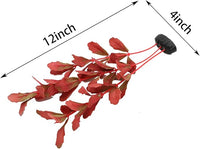 2-Pack 12 Inch Aquarium Silk Aquarium Plants, Artificial Plastic Plant for Small Tank, Goldfish, Fish Hides (Red, 12 Inch)