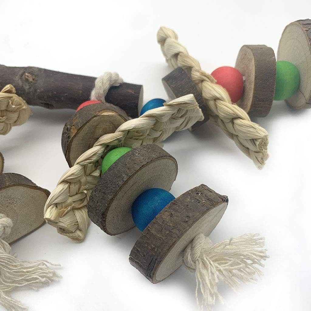 Wood Bird Chewing Toys-Blocks Parrot Tearing Toys Best for Finch - style 11 - image 4