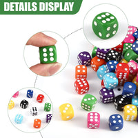 DIYDEC 100pcs 16mm Game Bulk Dice 10 Colors Acrylic 6 Sided Dice Set – Fun for Kids & Family - image 2