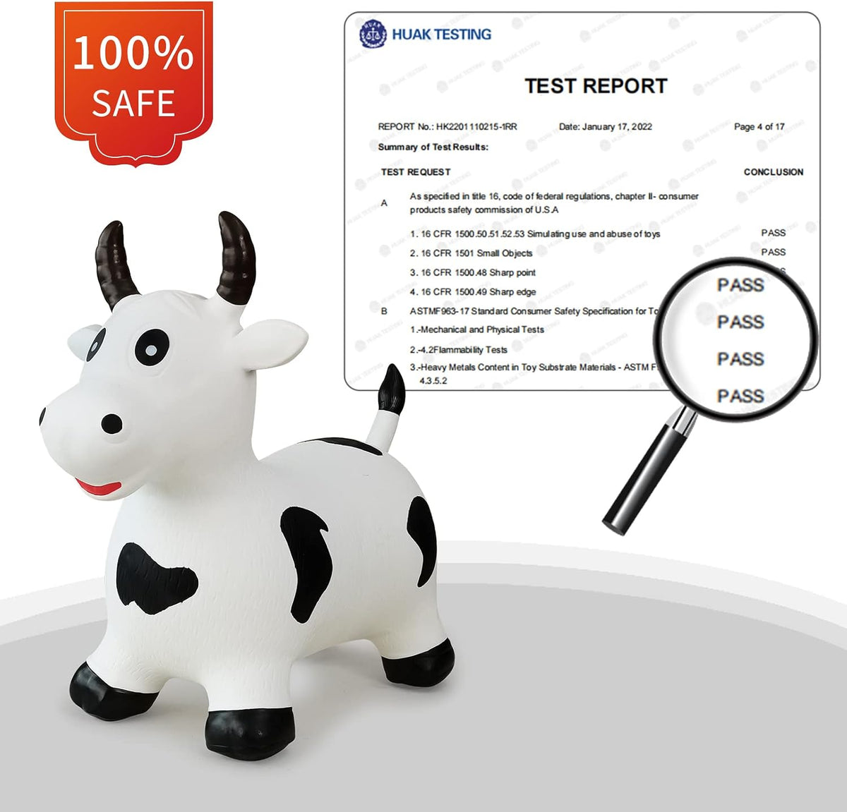 HotMax Bouncy Cow Hopping Horse Toys - White Cow - image 4