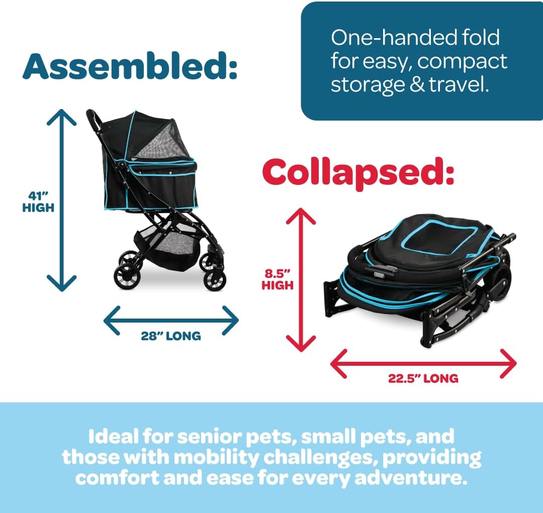 Carlson Pet Products Stroller - Black with Blue Details - image 2