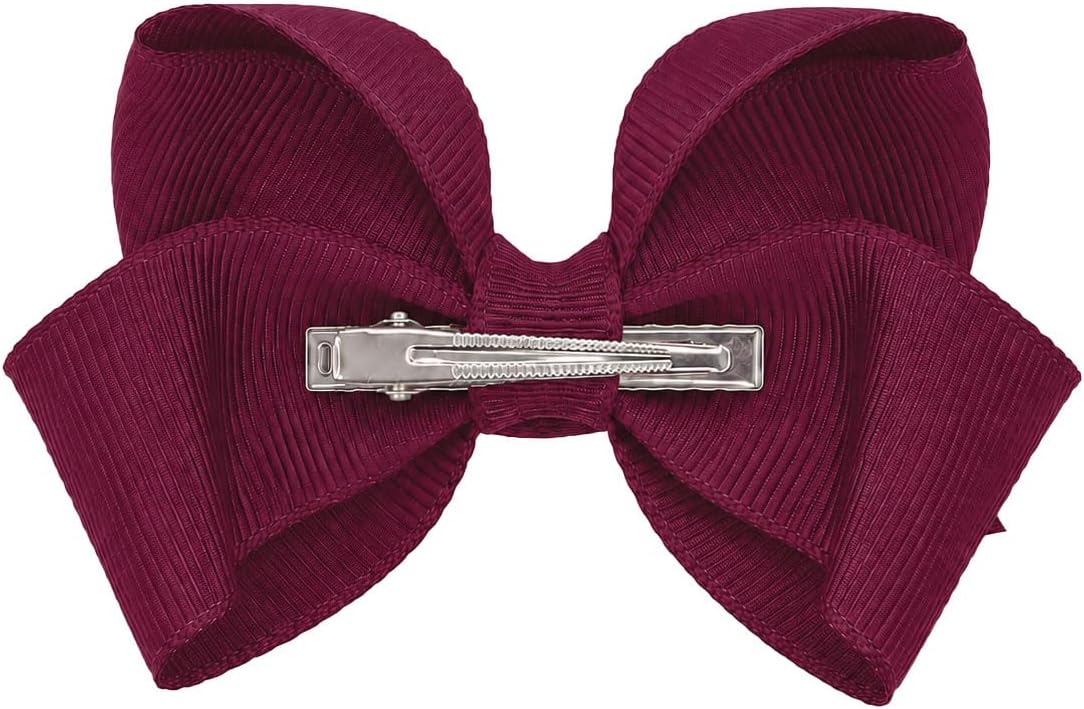 Motique Accessories 4 inch dusty rose grosgrain hair bow for girls on a metal alligator clip - view 27