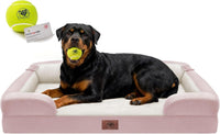 Waterproof Orthopedic Dog Bed for Extra Large Sized Dogs – Essentials for Dogs - 45 x 35 x 9 in / Pink