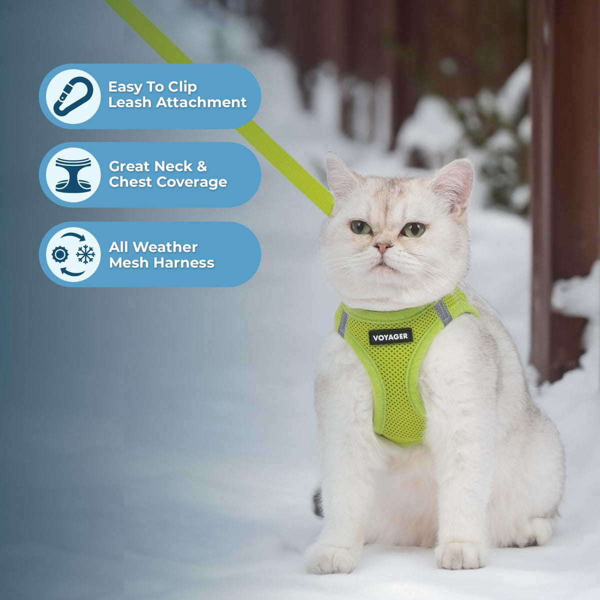 Voyager Step-in Air Cat Harness & Leash Set, XS - Lime Green / M (Chest: 15 - 17") - image 2