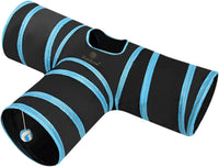 SunGrow Collapsible Tunnel for Cat - Turquoise and Black - image 2