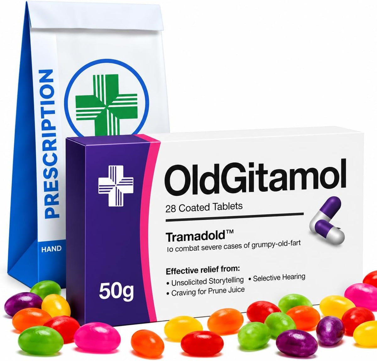 Funny Prank Pill Box Candy, Gag Gifts for Men - Oldg