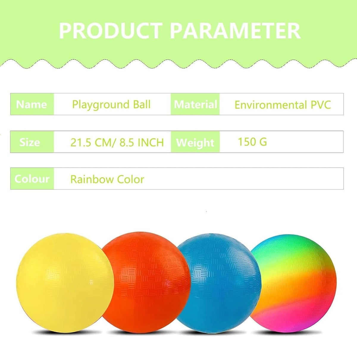 YNHFIFI 8.5 inch rainbow playground ball for kickball, dodgeball and four square - view 30