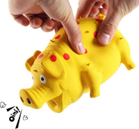 3-Pack Squeaky Pig Dog Toys - Pink, Yellow - image 3