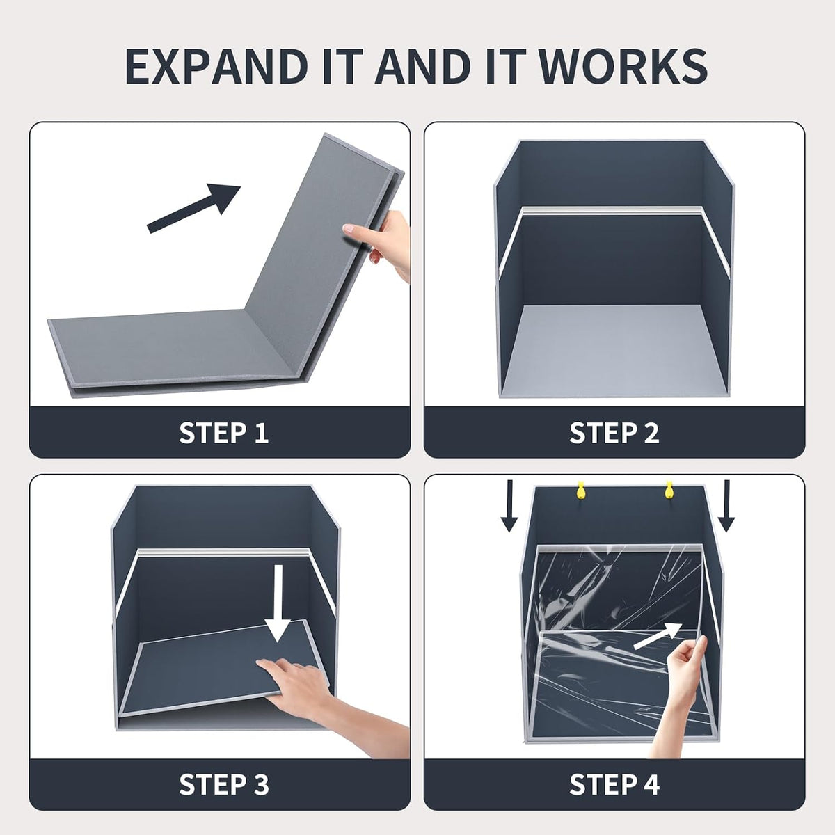 Waterproof Cat Litter Box Enclosure Splash Guard - Gray - image 4