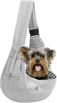 Adjustable Dog Sling Carrier with Pocket - Gray