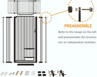 71" Extra Tall Cat Gate 29.5-40.6 Wide Pet gate with Small Cat Door - Black / 71 inches SET A - image 3