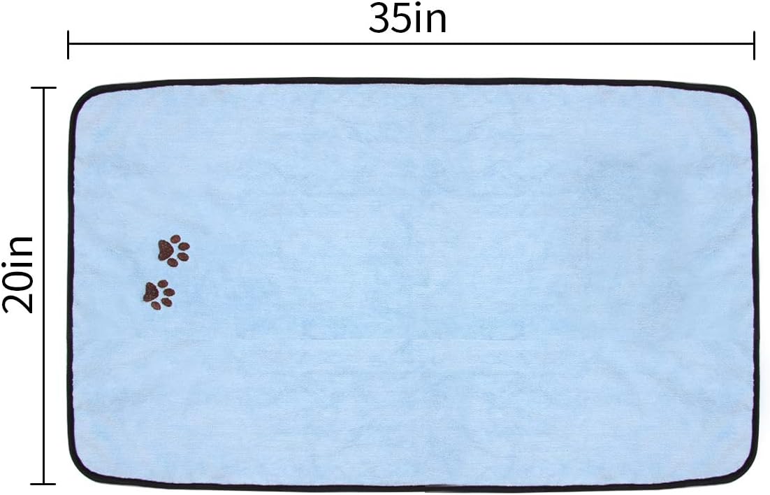 Pet Dog Cat Microfiber Drying Towel Ultra Absorbent Great for Bathing - Pink Blue / 20" x 35" - image 2