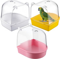 Honeydak 3 Pcs Bird Bath for Cage Parakeet Bath Hanging Box - Bright Colors