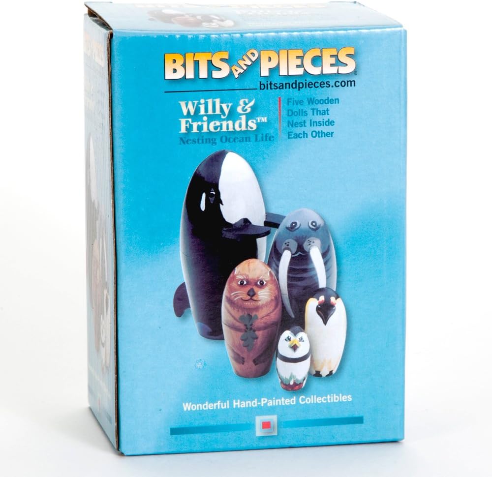 Bits and Pieces Monkey Nesting Dolls, Russian Doll Set of 5 - Nesting Sea Friends - image 2