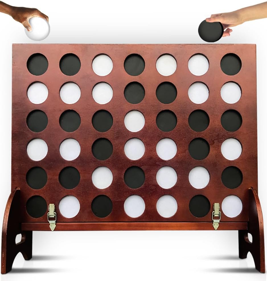 Swooc - Giant Four in a Row with Carrying Case & 60% Quieter Design - Giant Game Outdoor for Adults - 3ft x 2ft