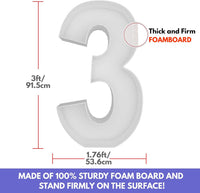JoyBox Design 3FT DIY Mosaic Balloon Number 1 Frame - Number 3 - image 4