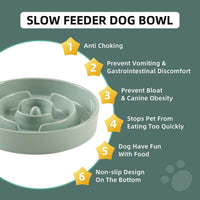 Ceramic Slow Feeder Dog Bowls - Light Green / 8.2inch-A - image 4
