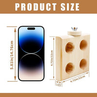 Hamster Cage Accessories, Wooden Feeding Dish with 4 Sections, Wooden Feeder for Small Animals, Food Bowl for Hamster, Guinea Pig, Chinchilla, Rat
