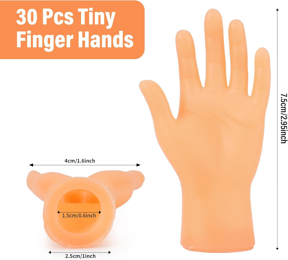 30 Pcs Tiny Finger Hands, Mini Fingers Funny Hand Puppets for Parties – Fun for Kids & Family - image 2