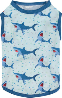 CuteBone Dog Shirts 2-Pack Soft Pet Clothes Breathable Summer Vest - Large / Shark&turtle - image 3