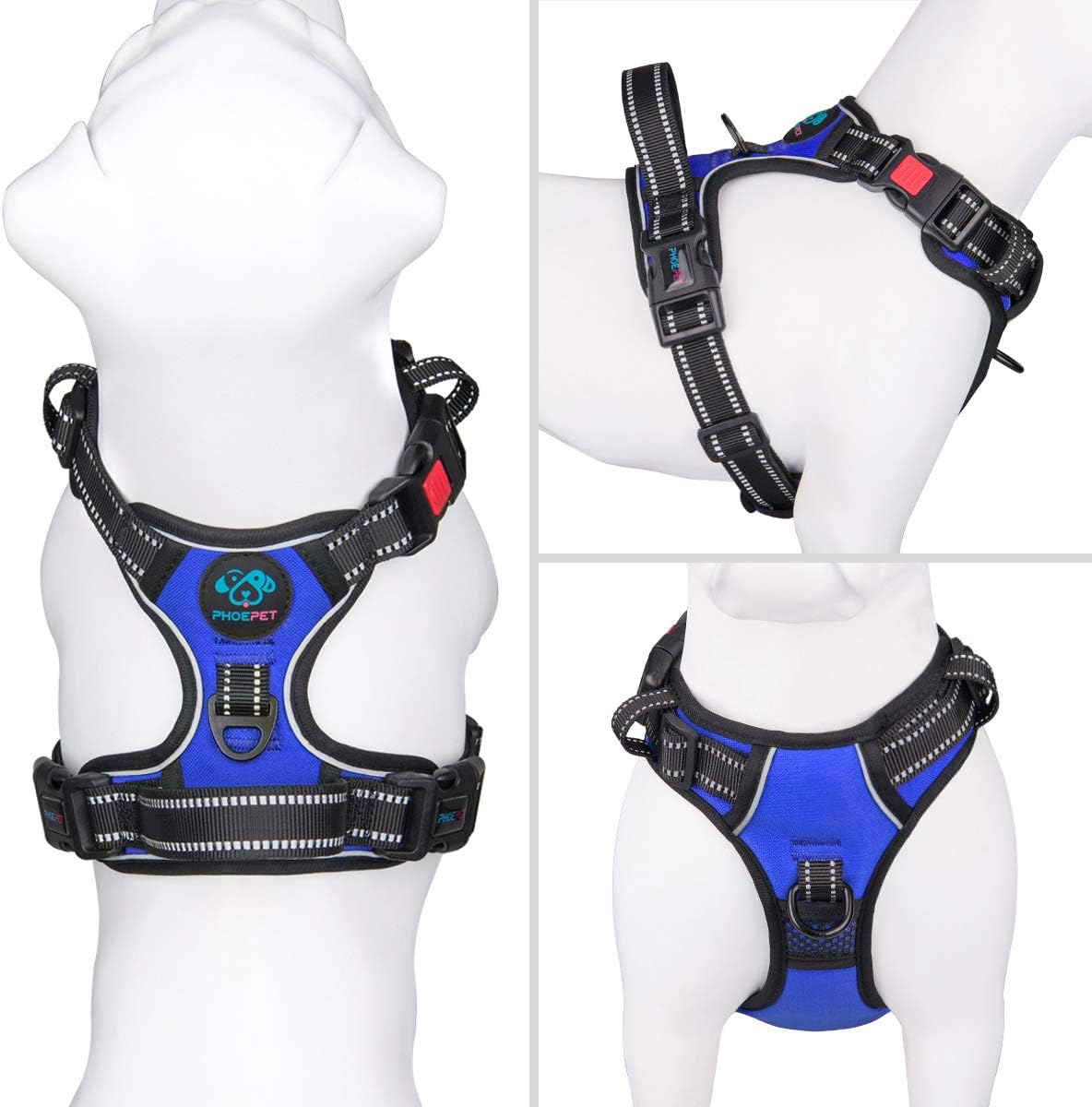 PHOEPET No Pull Dog Harness Medium Reflective Front Clip Vest - Extra Small / Royal Blue - image 2