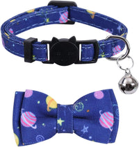 2 Pack Cat Collar Breakaway with Cute Bow Tie and Bell for Kitty - image 2
