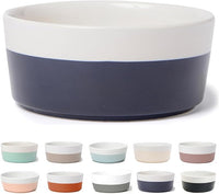 Waggo Dipper Ceramic Dog Bowl for Small and Large Breeds - Heavyweight and Durable Pet Food and Water Dish Crock, Dishwasher Safe, Modern (Midnight, Small)